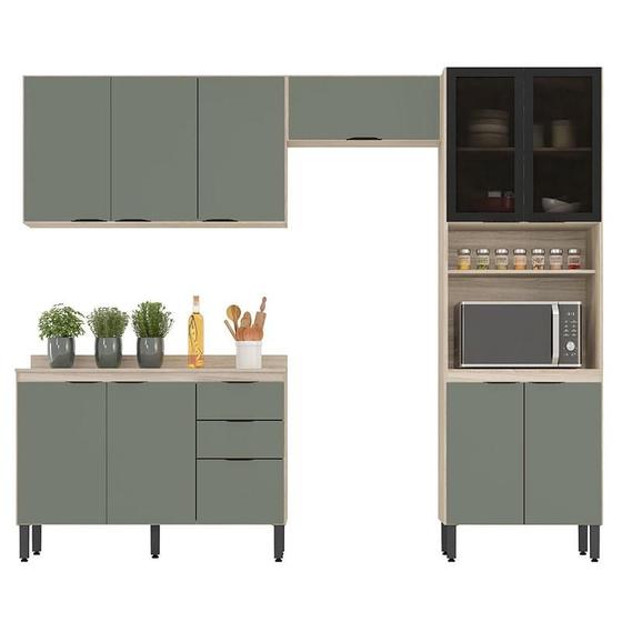 Imagem de Cozinha Modulada Firenze FI0002 Avena Menta - Demóbile