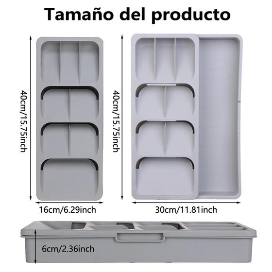 Imagem de Cozinha Organizador Talheres Gaveta, Caixa De Armazenamento, Bandeja, Garfo, Colher, Divisor, Recipiente para Utensílios