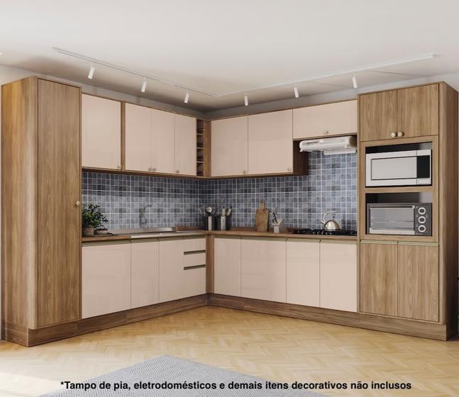 Imagem de Cozinha Projetada Completa 16 Peças 2,89m x 3,18m Linha Curve CJ14-179 Kappesberg