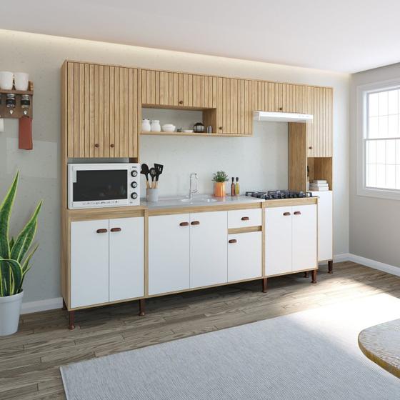 Imagem de Cozinha Torino 8 - 290 X 220 X 51,5 MEL / OFF WHITE