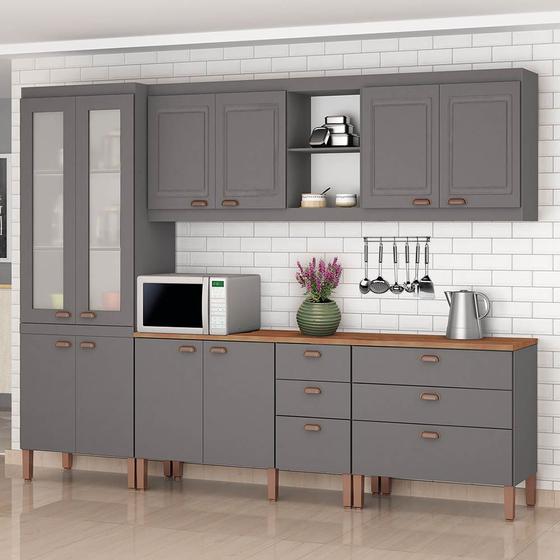 Cozinha Tuboarte Modulada Juliete Completa 100% MDF Premium com 2 Balcões Independentes 10 Portas e 6 Gavetas Menor preço em Cozinha Tuboarte Modulada Juliete Completa 100% MDF Premium com 2 Balcões Independentes 10 Portas e 6 Gavetas