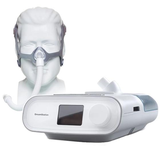 Imagem de CPAP Automático com Umidificador DreamStation  + Máscara Nasal Wisp Tecido - Philips Respironics