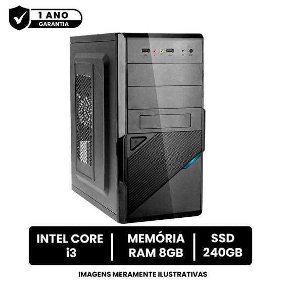 Imagem de Cpu Computador Intel Core I3 8gb de Ram Ssd 240gb