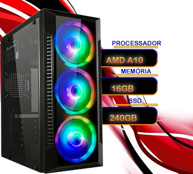 Imagem de Cpu gamer amd a10 + 16gb + ssd 240gb