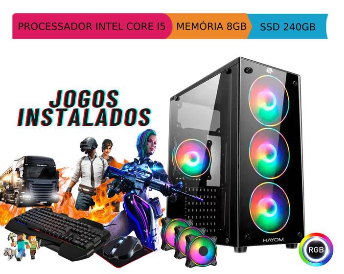 Cpu gamer barato i5 8gb ssd 240gb kit gamer completo GSNEW