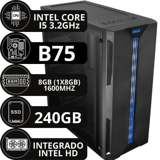 Imagem de Cpu Pc computador Intel Core I5 8gb Ssd 240gb Fonte 350w