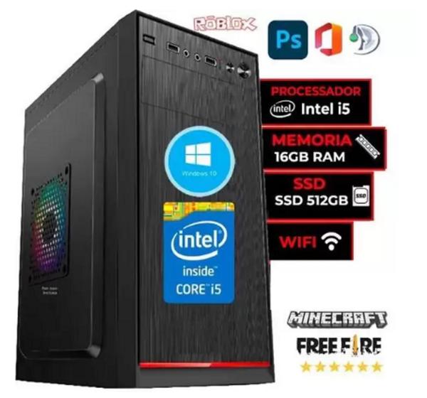 Imagem de Cpu Pc Intel Core I5 3470 + Placa H61 1155 + 16 Gb + Ssd 512gb - Windows 10 Pro