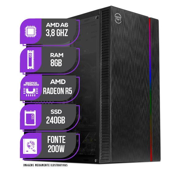 Imagem de CPU PC Mancer, AMD A6 3.8GHZ, 8GB Memoria ram, SSD 240GB