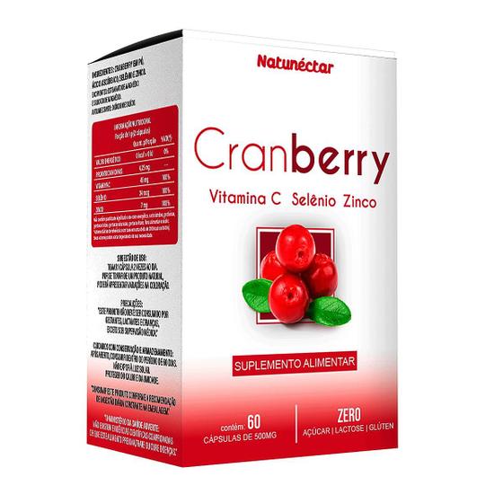 Imagem de Cranberry Suplemento Alimentar Natural Concentrado Extrato Seco Original 100% Puro Natunéctar 60 Cápsulas