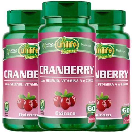 Imagem de Cranberry Suplemento Alimentar Vegano 60 Caps 500Mg Kit