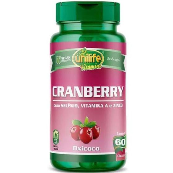 Imagem de Cranberry Suplemento Alimentar Vegano 60 cápsulas de 500mg Unilife