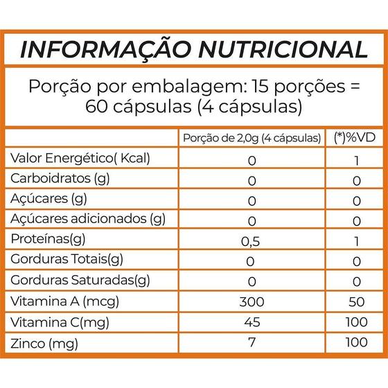 Imagem de Cranberry + vitamina a + c + zinco elabore com 60 cápsulas