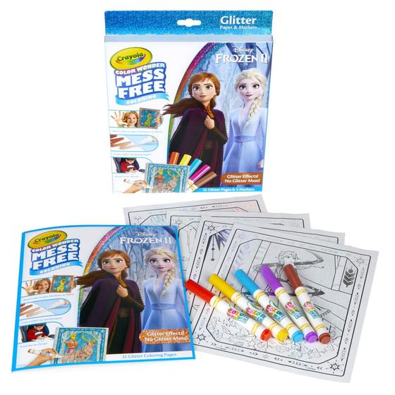 Imagem de Crayola Frozen 2 Glitter Effects Color Wonder Set, Mess Free Coloring, Gift for Kids, 3, 4, 5, 6