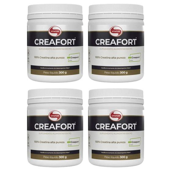 Imagem de Creafort 300g - Creatina Monohidratada Vitafor - 4 unidades - Creapure