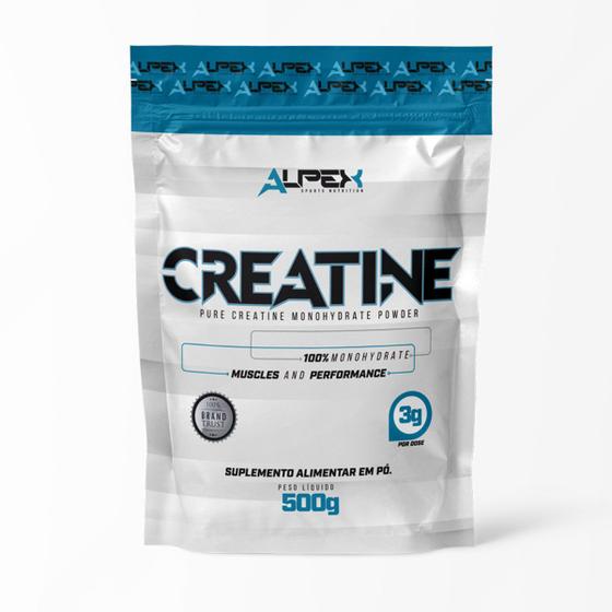 Creatina 100% Monohidratada 500g Pouch - Alpex Nutrition Menor preço em Creatina 100% Monohidratada 500g Pouch - Alpex Nutrition