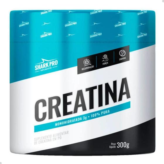 Creatina 100% Pura Natural Monohidratada 300g Shark Pro Menor preço em Creatina 100% Pura Natural Monohidratada 300g Shark Pro