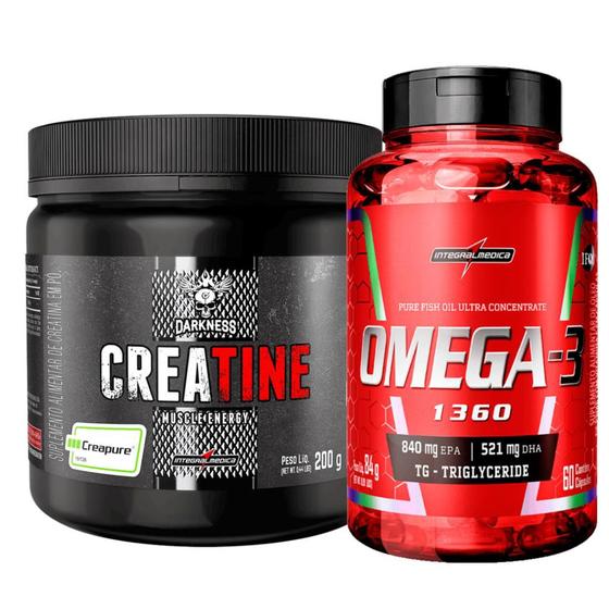 Imagem de Creatina 200g Creapure + Omega 3 60 Caps Integralmedica