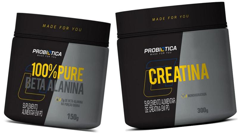 Creatina 300g + 100% Pure Beta Alanina 150g - ProbióticaPré Treino ...