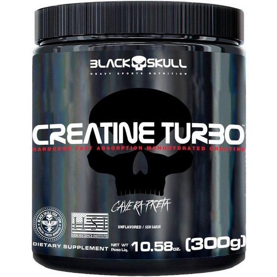 Creatina 300g Creatine Turbo - Caveira Preta - Black Skull Menor preço em Creatina 300g Creatine Turbo - Caveira Preta - Black Skull