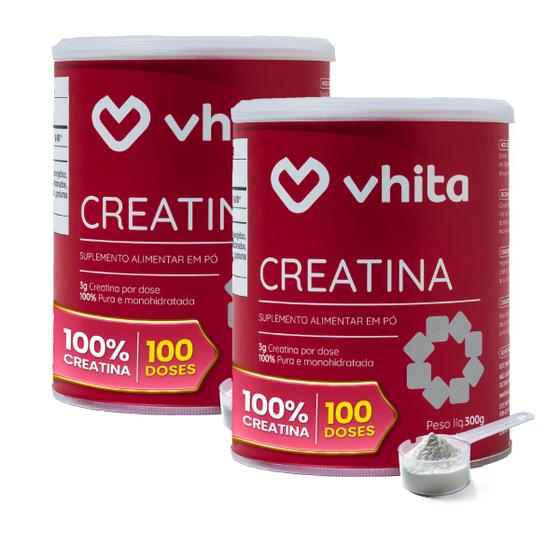 Imagem de Creatina 300g Monohidratada Pura 100 doses Vhita 2 unidades