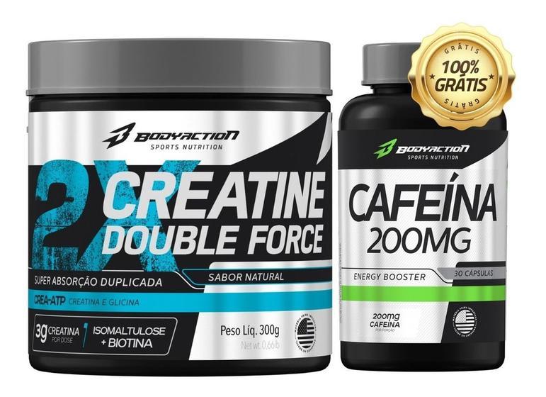 Imagem de Creatina Double Force 300g + Cafeína 200mg Bodyaction