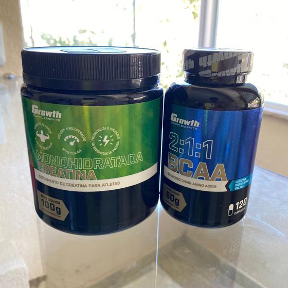 creatina e bcaa Growth 100g Creatina Magazine Luiza