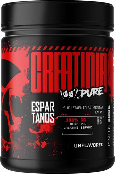 Creatina Monohidratada 100% Pura 300g - Espartanos - Aprovada Laudo Abenutri - Linha Soldiers Dark Black Red Integral Max ima absorção Growth Menor preço em Creatina Monohidratada 100% Pura 300g - Espartanos - Aprovada Laudo Abenutri - Linha Soldiers Dark Black Red Integral Max ima absorção Growth