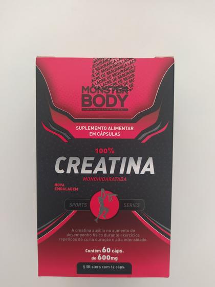 Creatina Monohidratada 60 Cápsulas Moster Body Creatina Magazine