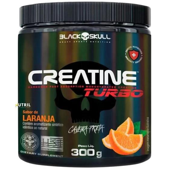 Creatina Monohidratada Creatine Turbo Black Skull 300g Energia Força Ganho de Massa Muscular para Musculação Imagem de Creatina Monohidratada Creatine Turbo Black Skull 300g Energia Força Ganho de Massa Muscular para Musculação