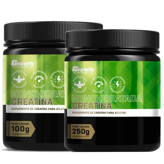 Creatina Pura 250g + Creatina 100g Monohidratada Growth Menor preço em Creatina Pura 250g + Creatina 100g Monohidratada Growth
