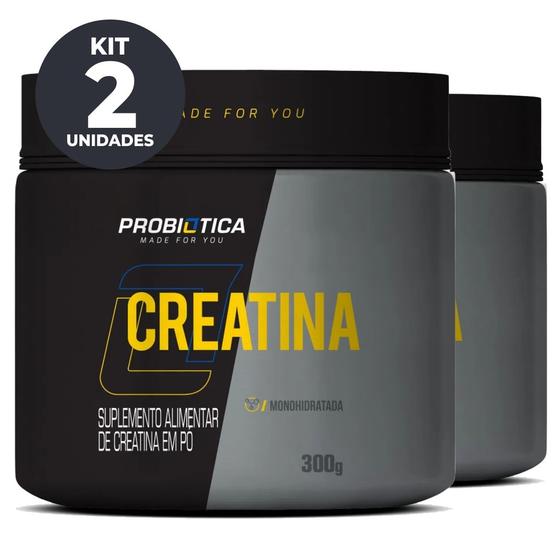 Imagem de Creatina Pura 300g Monohidratada Probiotica Kit 2 Potes