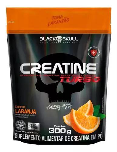 Imagem de Creatina Turbo Refil 300g Caveira Preta / Black Skull Sabor Laranja
