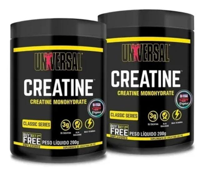 Creatina Universal Kit C/2 Combo Original 200g+200g Menor preço em Creatina Universal Kit C/2 Combo Original 200g+200g