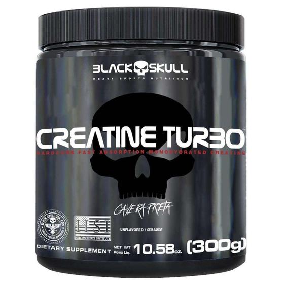 Creatina Turbo Caveira Preta é Boa Creatine Turbo Suplemento Alimentar Black Skull 300g Caveira Preta