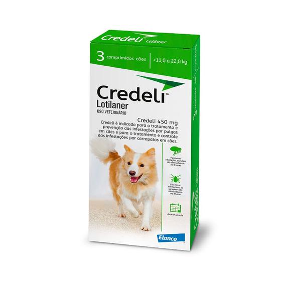 Imagem de Credeli Antipulgas Tab 450mg 3 Comp para Cães de 11 a 22kg