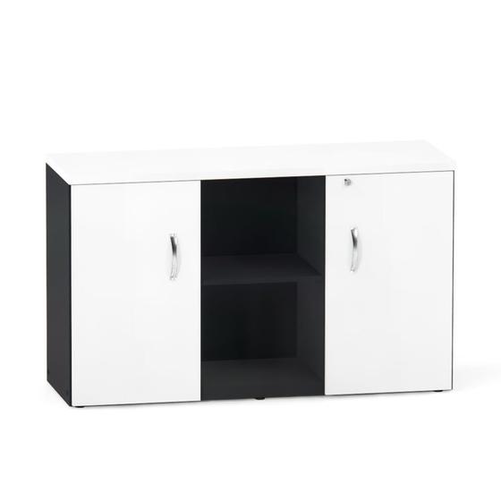 Imagem de Credenza com Prateleira P25 Pandin 1,20 M Branco e Preto