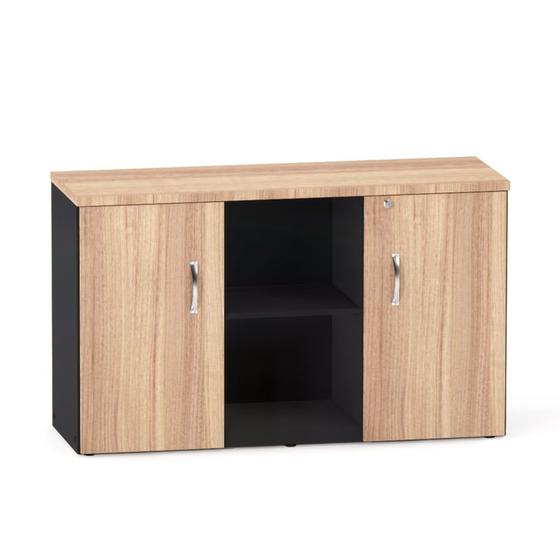 Imagem de Credenza com Prateleira P25 Pandin 1,20 M Noce Naturale e Preto