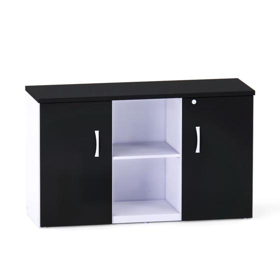 Imagem de Credenza com Prateleira P25 Pandin 1,20 M Preto e Branco