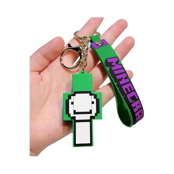 Imagem de Creeper Pixel Chaveiro Minecraft Figura Modelo Brinquedo Pingente De Silicone Para Carro Mochila