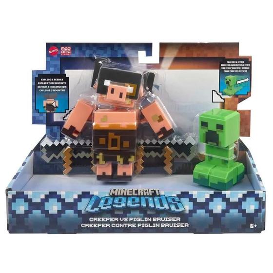 Imagem de Creeper Vs Piglin Minecraft Legends - Mattel GYR98-GYR99