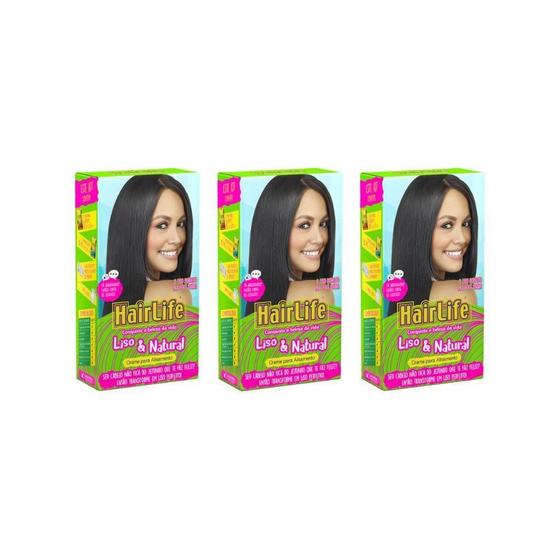 Imagem de Creme Alisante Hairlife Liso 180G - Kit Com 3Un