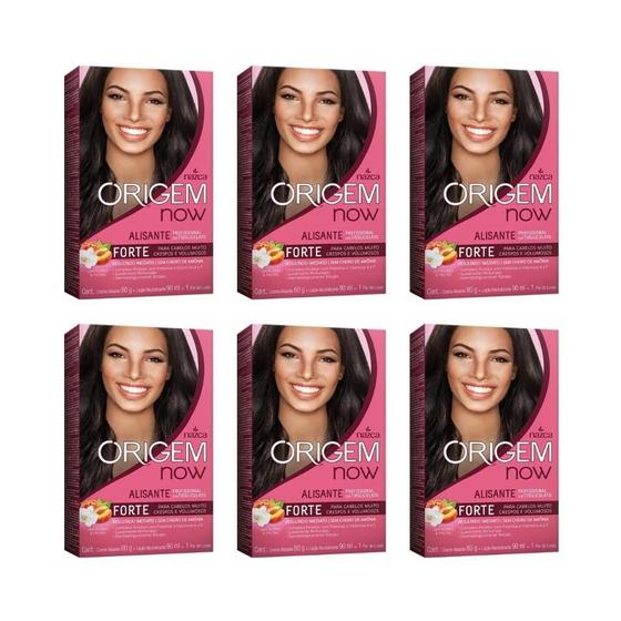 Imagem de Creme Alisante Origem 80G Forte Flores Frutas - Kit Com 6Un