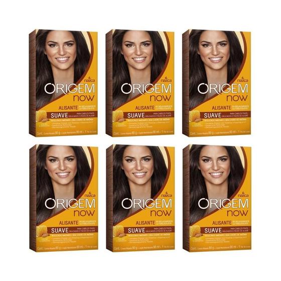Imagem de Creme Alisante Origem 80G Medio Mel Amendoas - Kit Com 6Un