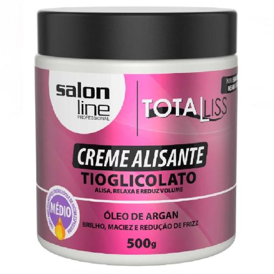 Imagem de Creme Alisante Salon Line Tioglicolato Óleo de Argan Médio 500g