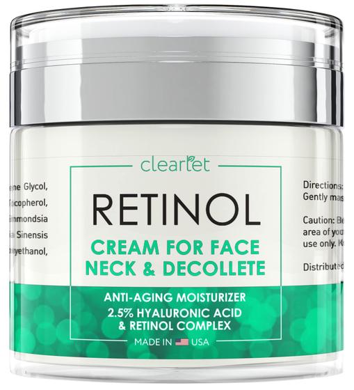 Imagem de Creme Antienvelhecimento CLEARLET com Retinol e Ácido Hialurônico - 50mL