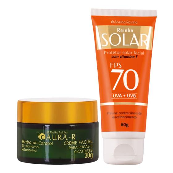 Imagem de Creme Baba de Caracol Rugas e Cicatrizes + Protetor Solar Facial  com Vitamina E FPS 70
