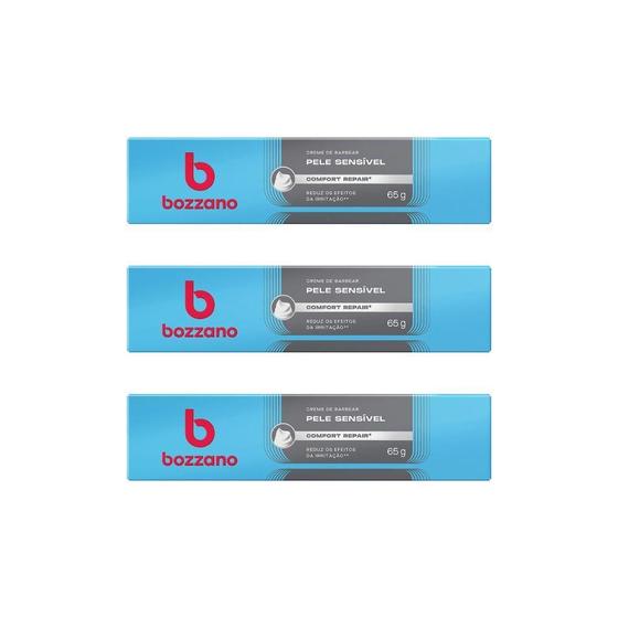 Imagem de Creme Barbear Bozzano 65G Pele Sensível - Kit Com 3Un