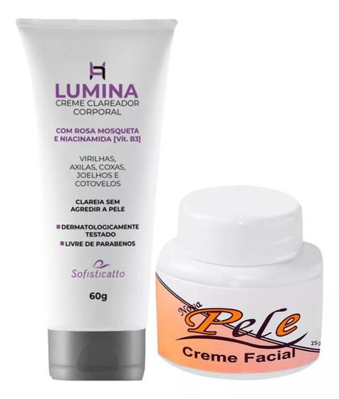 Imagem de Creme Clareador Corporal Axila e Virilha Lumina + Creme Clareador Facial Nova Pele