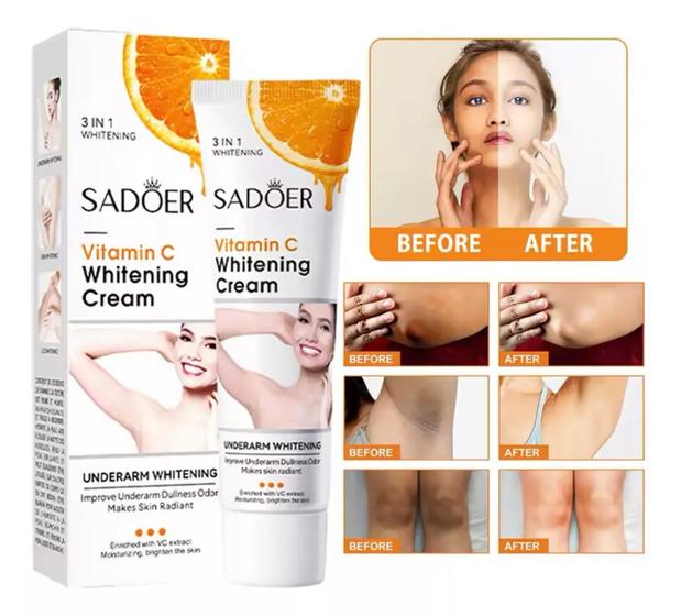 Imagem de Creme Clareador Vitamina C Rosto Joelho Axilas Corpo 50g