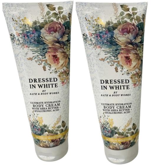 Imagem de Creme corporal Bath & Body Works Dressed In White 240 ml (pacote com 2)